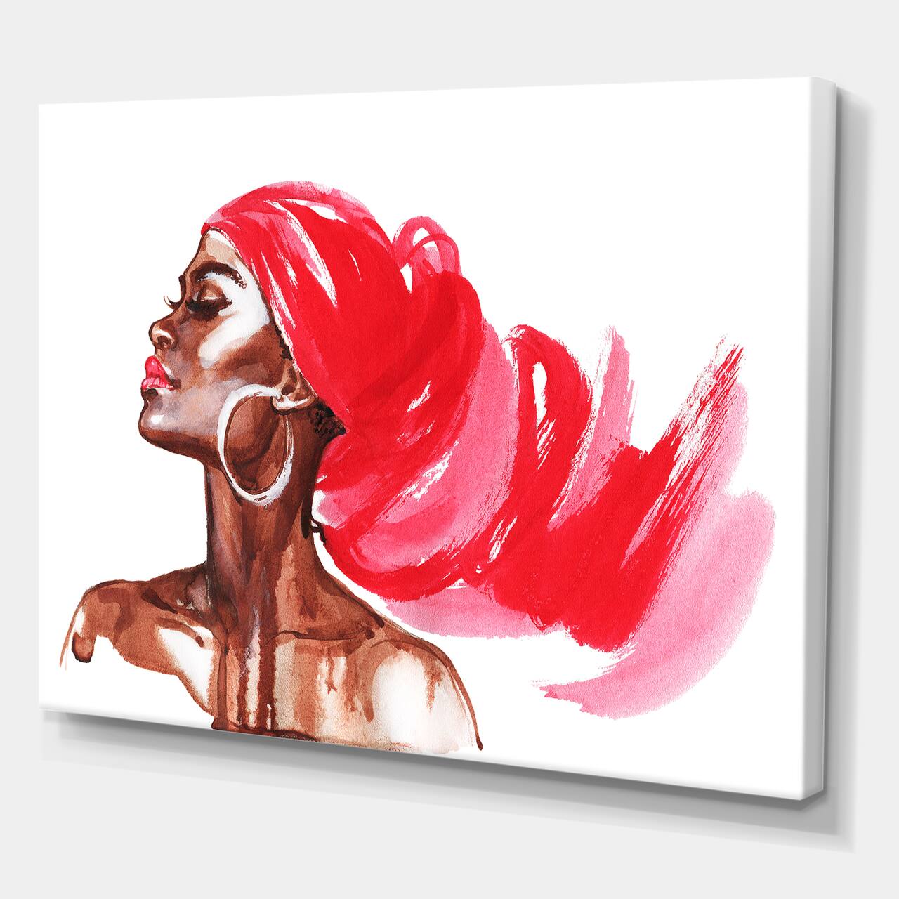 Designart - Portrait of African American Woman IX - Modern Canvas Wall Art Print